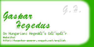 gaspar hegedus business card